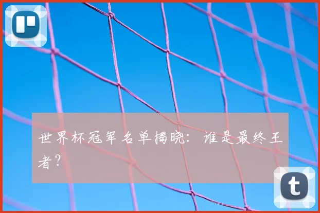 世界杯冠军名单揭晓:谁是最终王者?